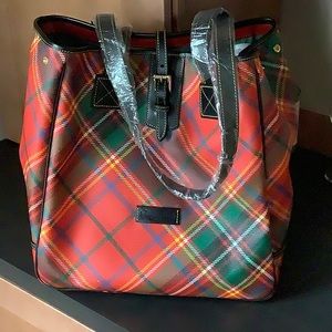 Brand new Dooney & Burke red plaid shopper tote